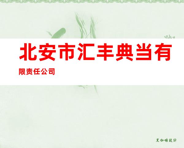 北安市汇丰典当有限责任公司